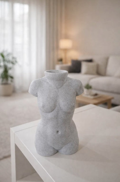 Moderne Frauen-Vase in Marmoroptik – wasserdicht, skulpturales Design