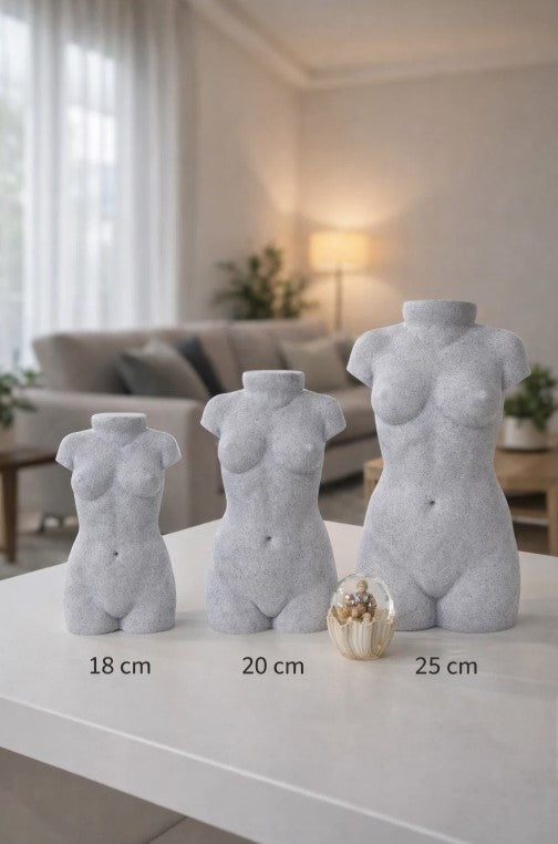 Moderne Frauen-Vase in Marmoroptik – wasserdicht, skulpturales Design