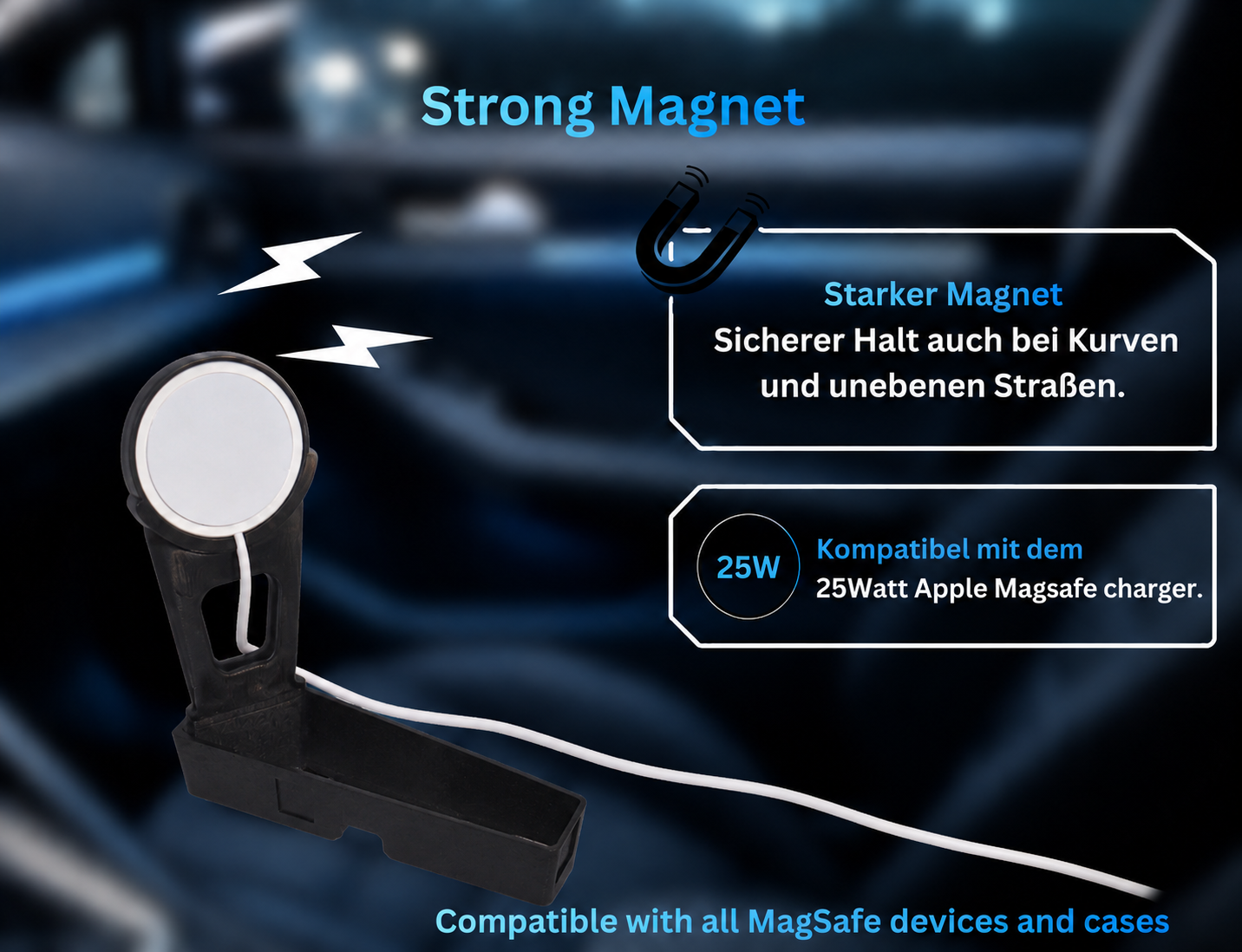 Handyhalterung kompatibel mit MagSafe Charger 25W für SEAT Leon, Cupra Formentor