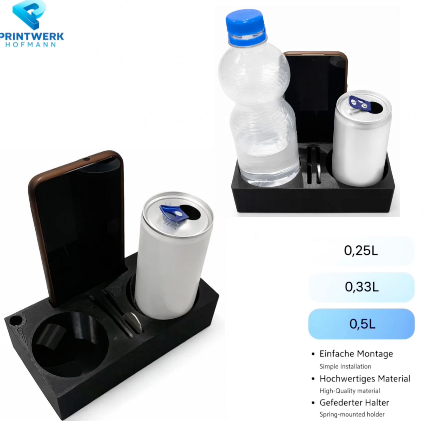 Mercedes W212 S212 Getränkhalter gefedert mit Handyhalterung