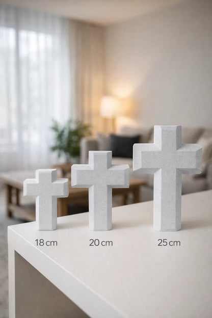 Moderne Kreuz-Vase in Marmoroptik